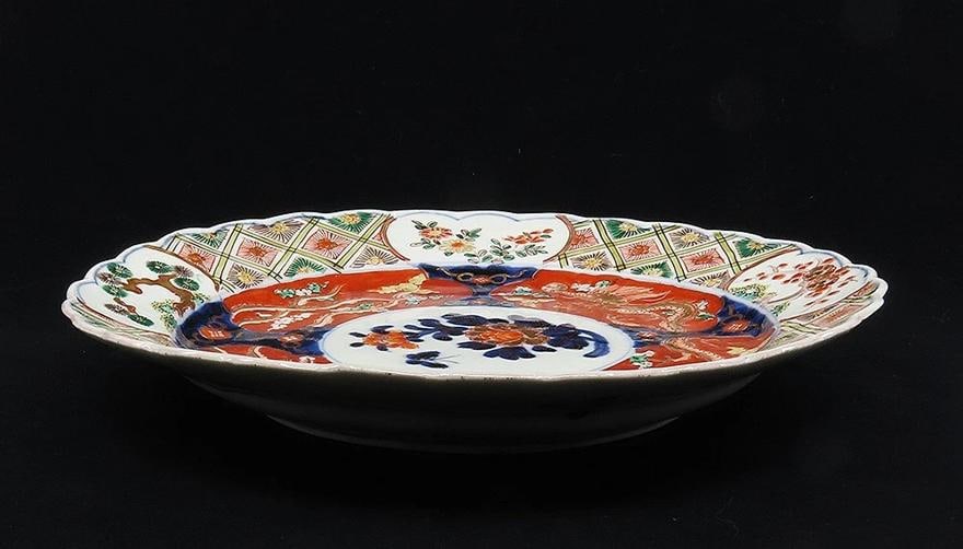 Antique Japanese Imari Dragon Flower Charger Round Tray Plate Platter - 5