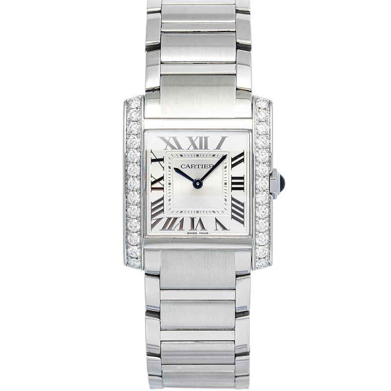 Cartier Tank Francaise W4TA0021 SS White Roman Dial Quartz Unisex Watch 28mm: Case Size 28mm Wrist Fit 6.5 inches Box No Papers No Condition Ã¢â‚¬â€� Used - Good Full Specifications Brand Cartier Serial # 447xxxxxxxxx Gender Men Band 