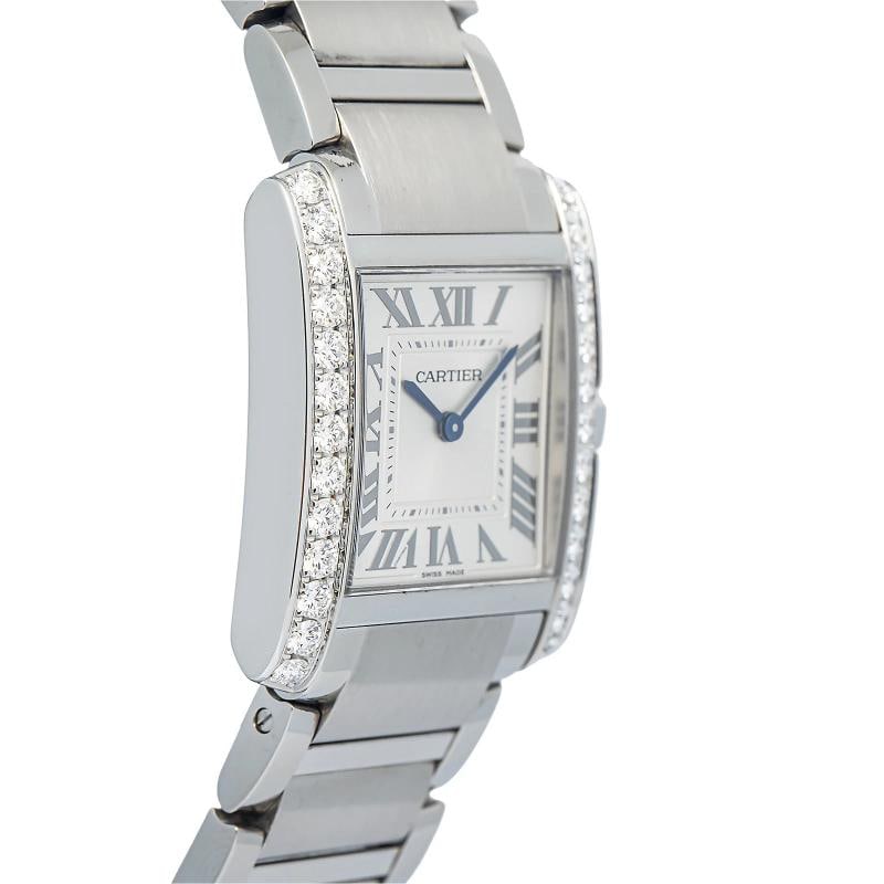 Cartier Tank Francaise W4TA0021 SS White Roman Dial Quartz Unisex Watch 28mm - 4
