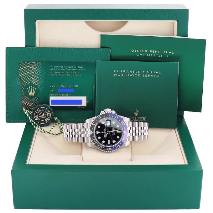 2022 NEW Papers Rolex 126710BLNR GMT Master II Batman Blue Jubilee Ceramic Watch - 7