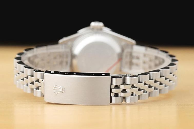 ROLEX DATEJUST 69174 MOTHER OF PEARL SAPPHIRE DIAMOND 18K WHITE GOLD STEEL WATCH - 6