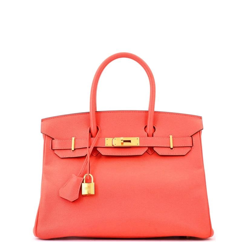 Hermes Birkin Handbag Red Epsom with Gold Hardware 30: Condition: Pre-owned - Good,Brand: Hermes,Exterior Material: Leather,Style: Top Handle,Exterior Color: Red,Department: Women,Size: 30,Accessories: Keys, Lock, Clochette