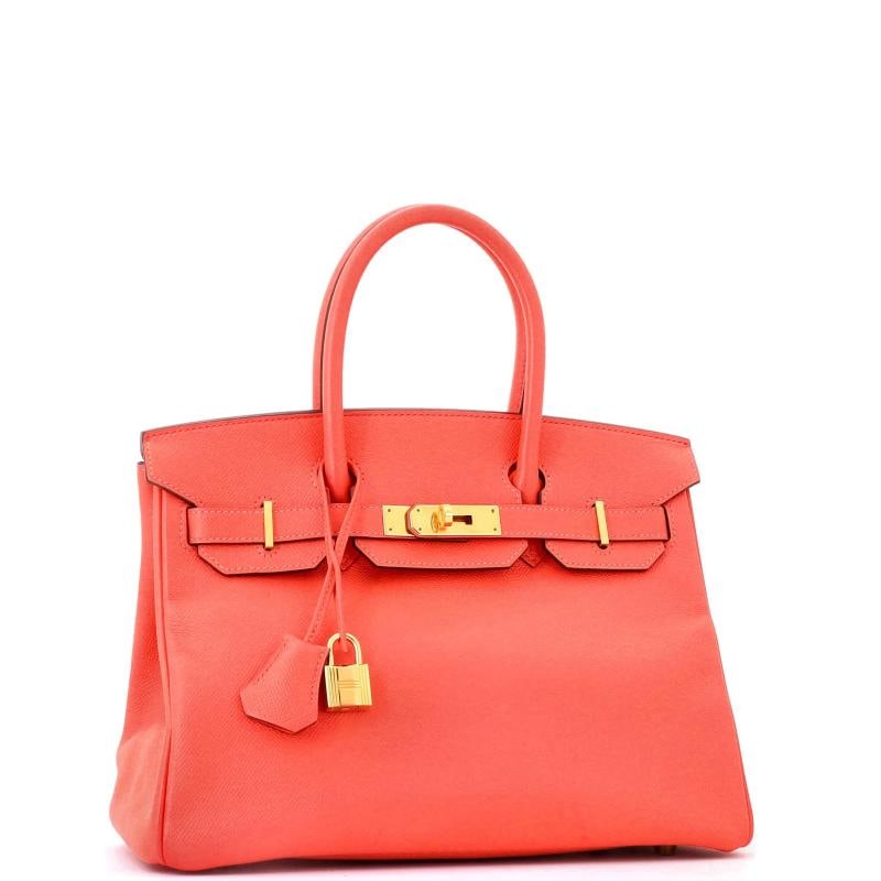 Hermes Birkin Handbag Red Epsom with Gold Hardware 30 - 2