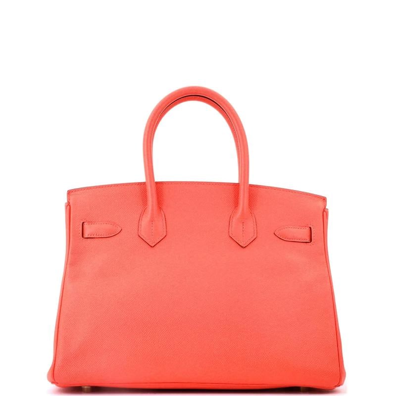 Hermes Birkin Handbag Red Epsom with Gold Hardware 30 - 3