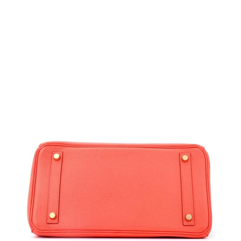 Hermes Birkin Handbag Red Epsom with Gold Hardware 30 - 4