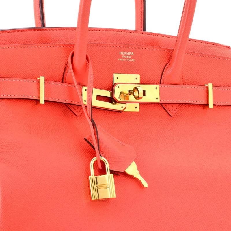 Hermes Birkin Handbag Red Epsom with Gold Hardware 30 - 6