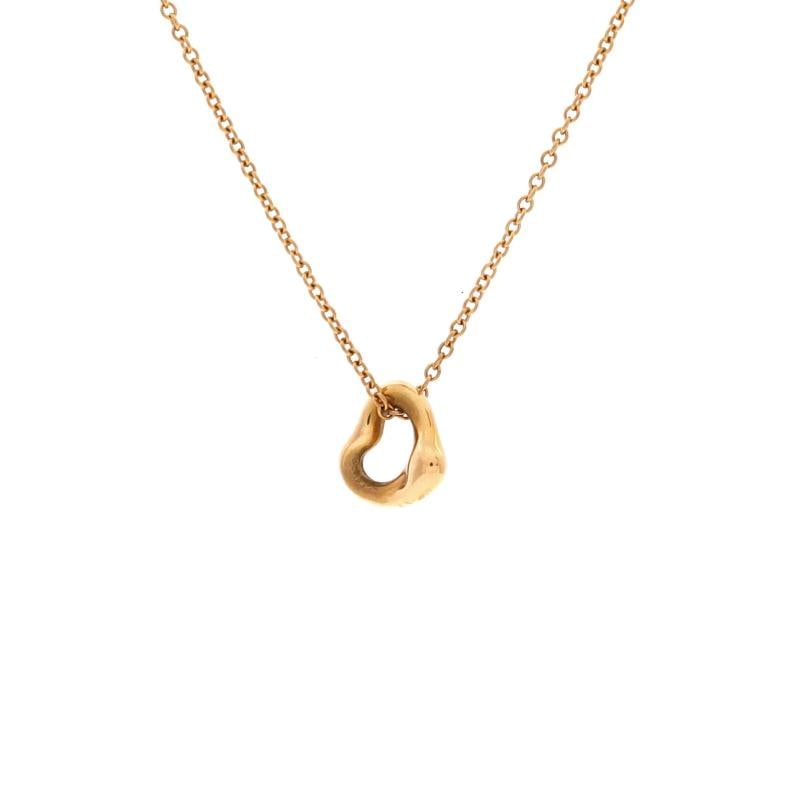Tiffany & Co. Elsa Peretti Open Heart Pendant Necklace 18K Rose Gold 7mm: Condition: Pre-owned - Good,Brand: Tiffany & Co.,Main Stone: Unknown,Metal: 18K Rose Gold,Metal Purity: 18K,Style: Pendant,Type: Necklace,Color: Rose Gold,Material: 18K Rose Gold