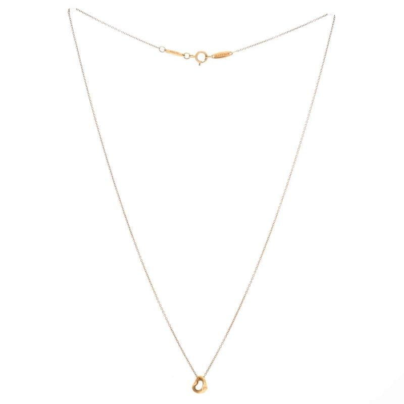 Tiffany & Co. Elsa Peretti Open Heart Pendant Necklace 18K Rose Gold 7mm - 2