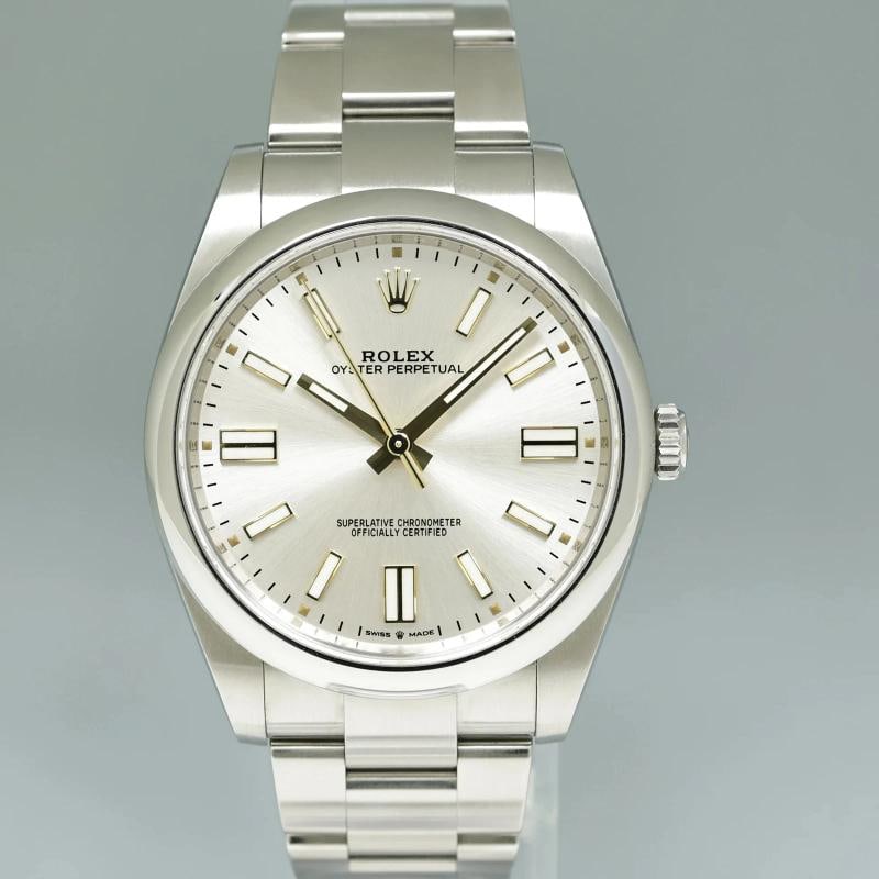2023 NEW PAPERS Rolex Oyster Perpetual 41mm Silver Oyster 124300 Watch Box - 2