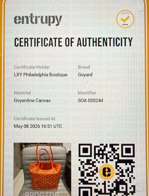 Goyard Mini Anjou Reversible Orange Coated Canva Tote Bag and Matching Wristlet - 11