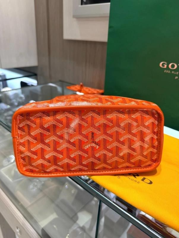 Goyard Mini Anjou Reversible Orange Coated Canva Tote Bag and Matching Wristlet - 5