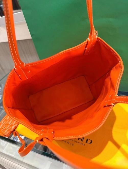 Goyard Mini Anjou Reversible Orange Coated Canva Tote Bag and Matching Wristlet - 7