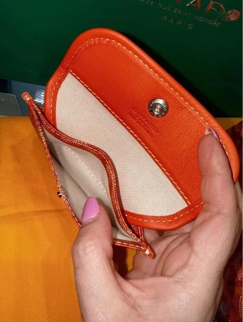 Goyard Mini Anjou Reversible Orange Coated Canva Tote Bag and Matching Wristlet - 9