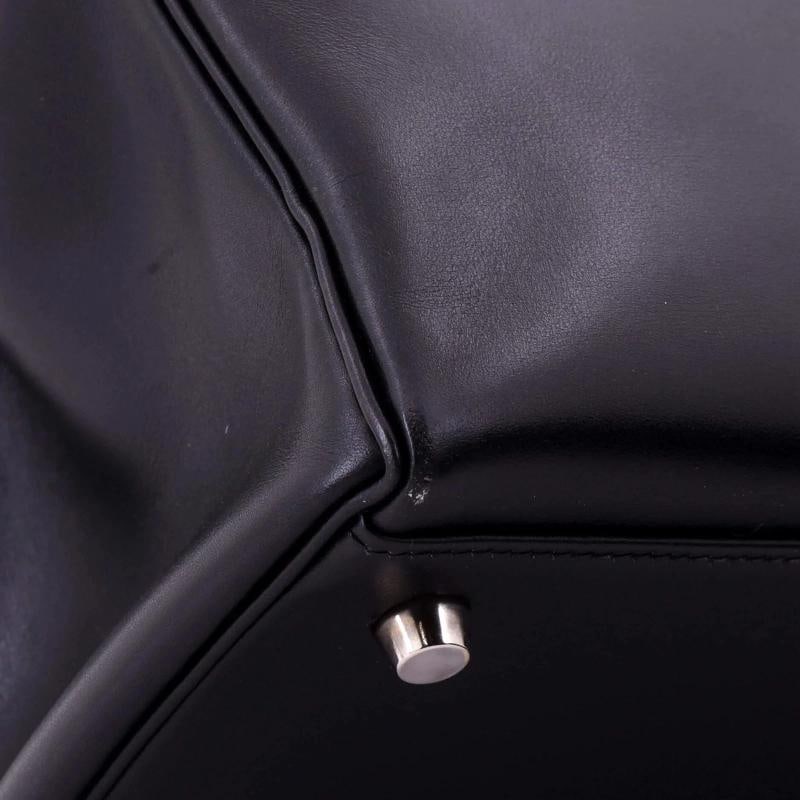 Hermes Kelly Handbag Black Box Calf with Palladium Hardware 35 - 8