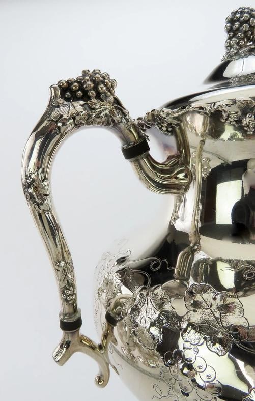 c1890s Fantastic Barbour / Int'l Silver Plate 7pc Grape Vine Tea Set - 6