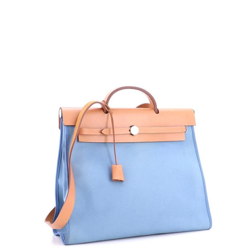 Hermes Herbag Zip Leather and Toile 39 - 3