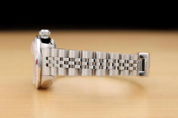 ROLEX LADIES DATEJUST 69174 PINK DIAMOND RUBY 18K WHITE GOLD STEEL JUBILEE WATCH - 5