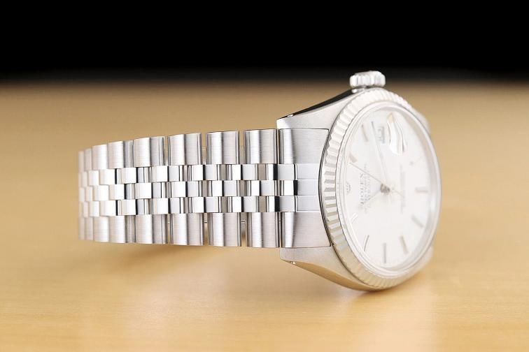 ROLEX MENS DATEJUST 16014 WHITE DIAL 18K WHITE GOLD STAINLESS STEEL WATCH - 7