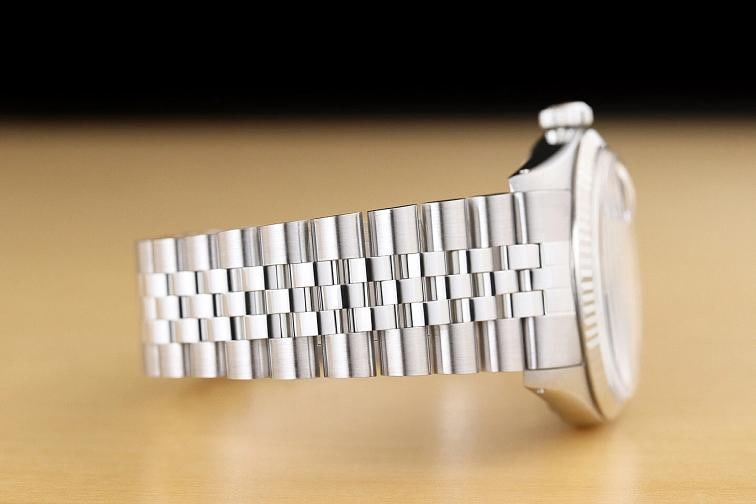 ROLEX MENS DATEJUST 16014 WHITE DIAL 18K WHITE GOLD STAINLESS STEEL WATCH - 8