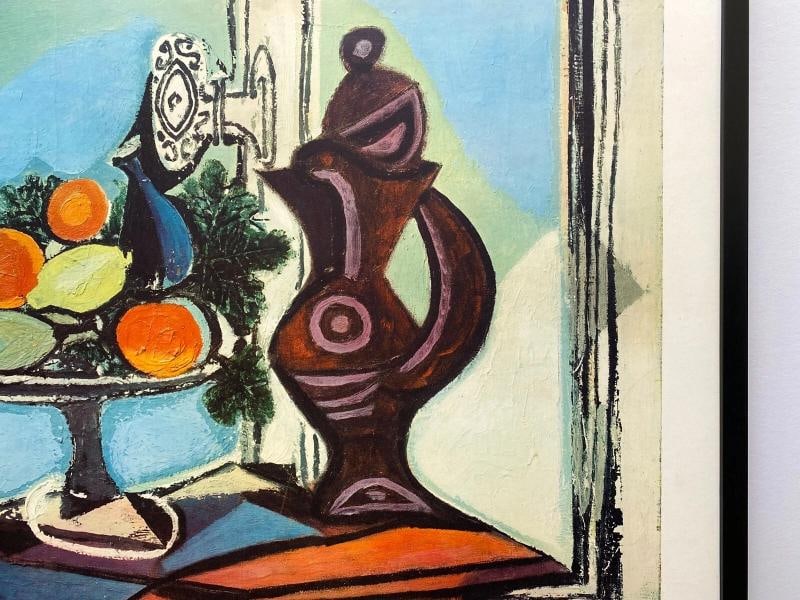 PABLO PICASSO RARE 1951 MCM FRAMED LITHOGRAPH PRINT COMPOTE PITCHER WINDOW 1937 - 10