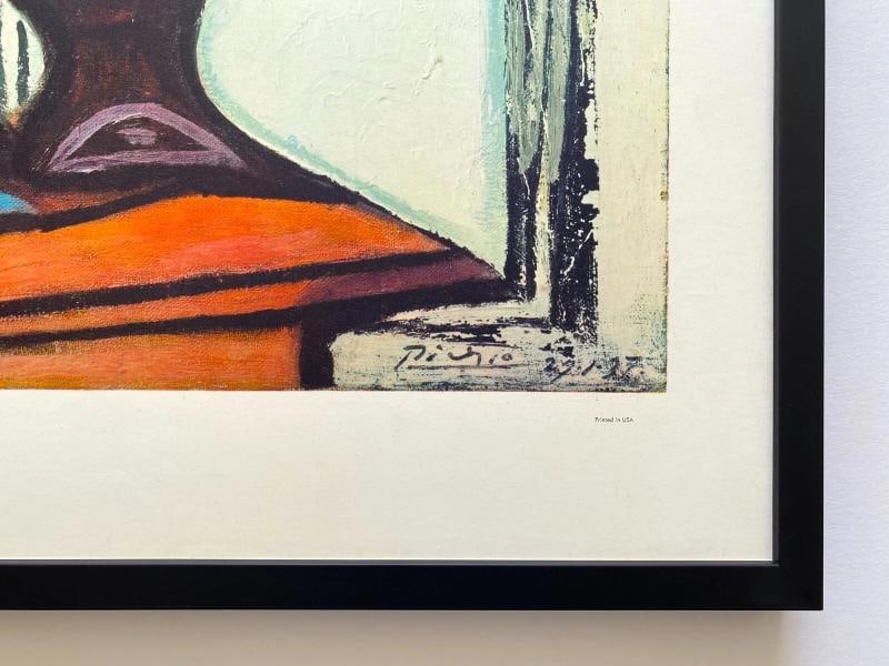 PABLO PICASSO RARE 1951 MCM FRAMED LITHOGRAPH PRINT COMPOTE PITCHER WINDOW 1937 - 12