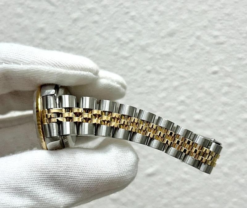 Rolex Ladies Datejust 69173 Champagne Diamond Dial 18k Gold Steel Box Paper - 10