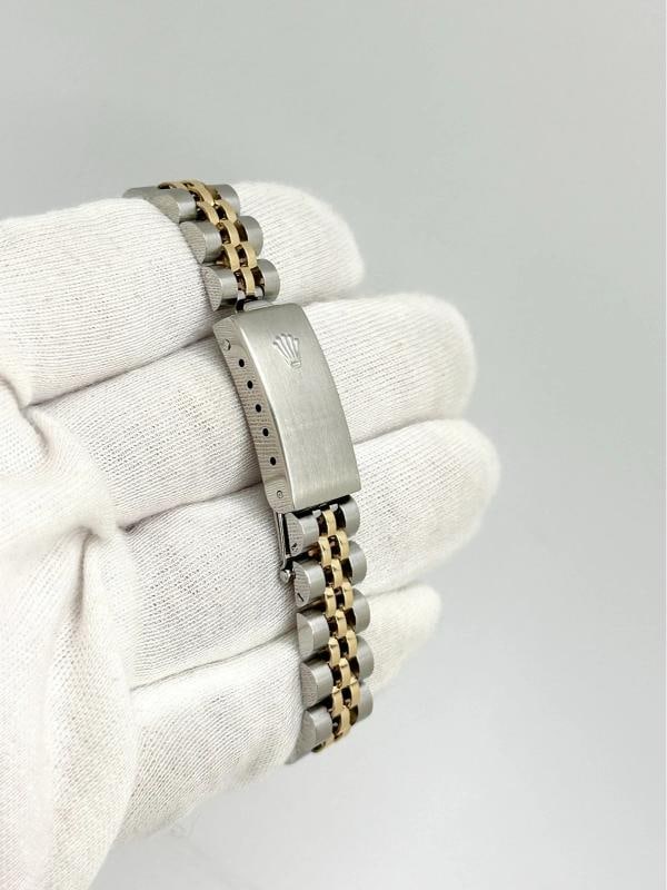 Rolex Ladies Datejust 69173 Champagne Diamond Dial 18k Gold Steel Box Paper - 11