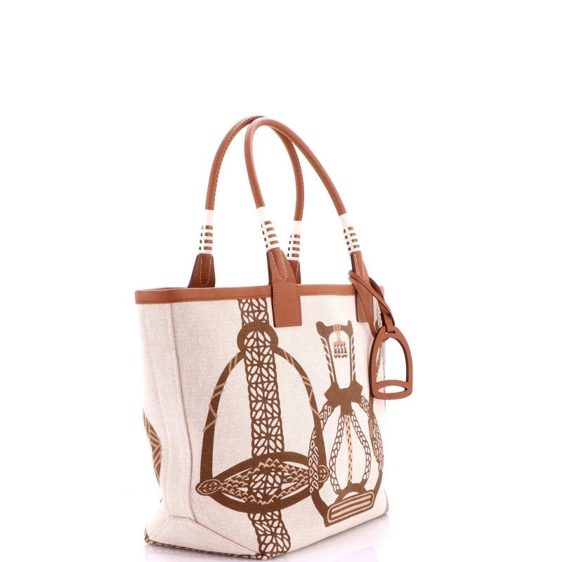 Hermes Sac Steeple Tote Printed Toile with Leather 28 - 2
