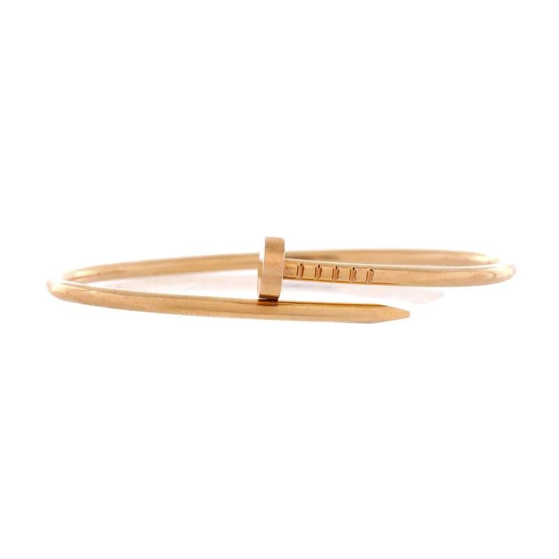 Cartier Juste un Clou Bracelet 18K Rose Gold Small: Condition: Pre-owned - Good,Brand: Cartier,Main Stone: Unknown,Metal: 18K Rose Gold,Metal Purity: 18K,Style: Bracelet,Type: Bracelet,Color: Rose Gold,Material: 18K Rose Gold