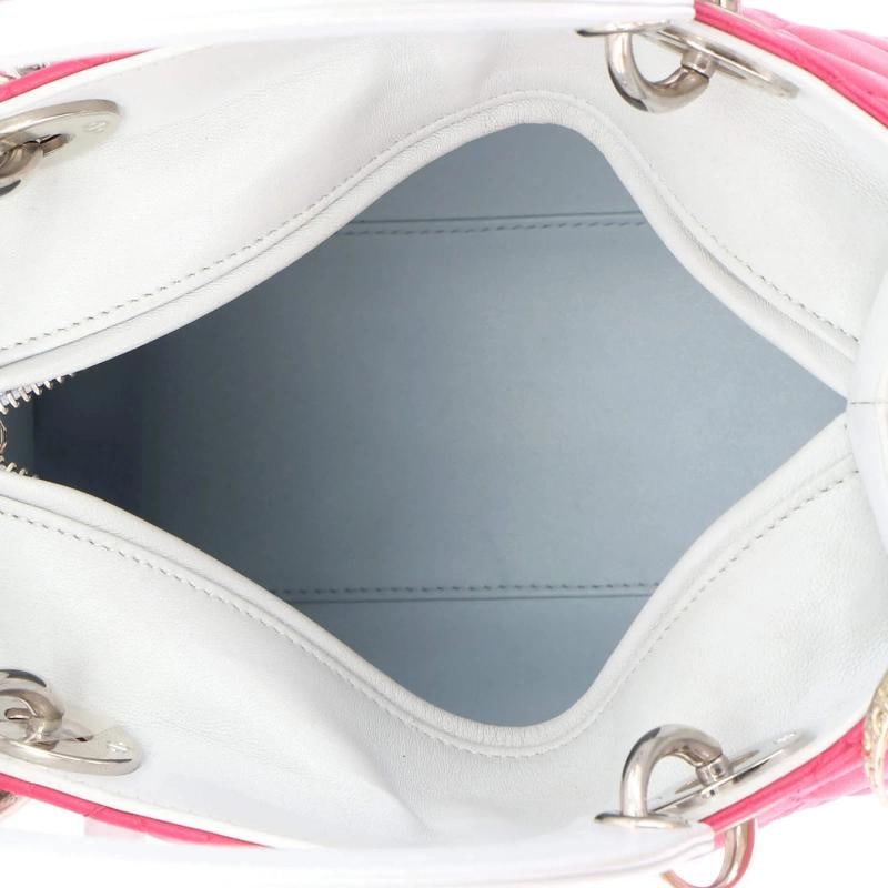 Christian Dior Tricolor Lady Dior Bag Cannage Quilt Lambskin Medium - 5