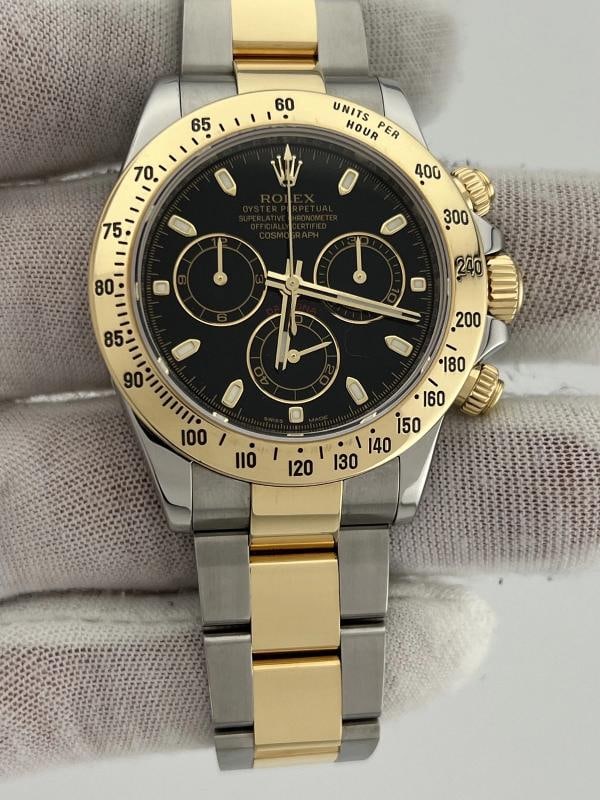 Rolex Daytona Cosmograph 116523 40mm Black Dial 18k Yellow Gold Steel Box - 2