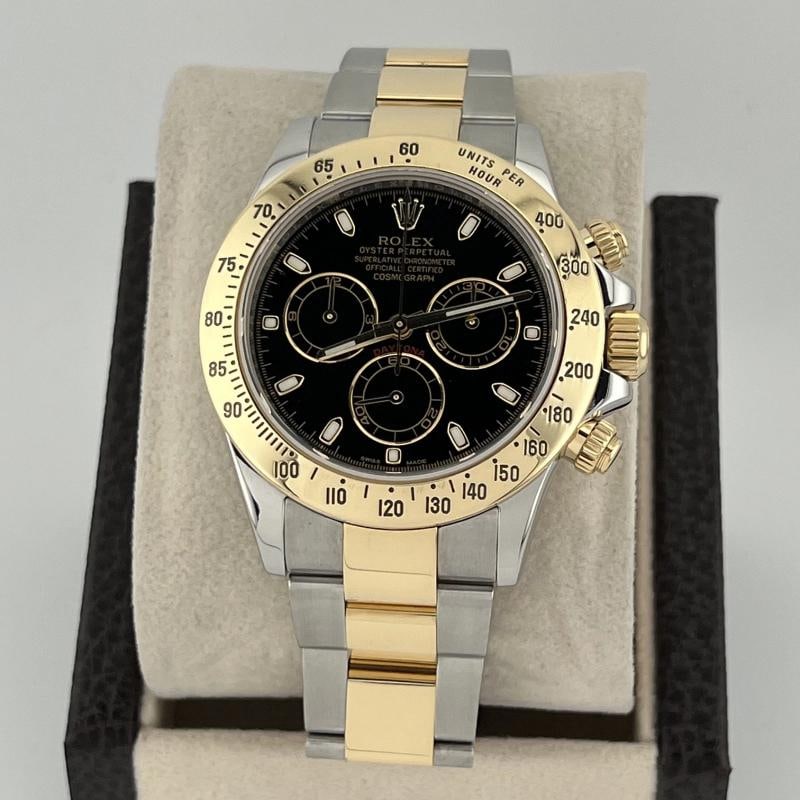 Rolex Daytona Cosmograph 116523 40mm Black Dial 18k Yellow Gold Steel Box - 3