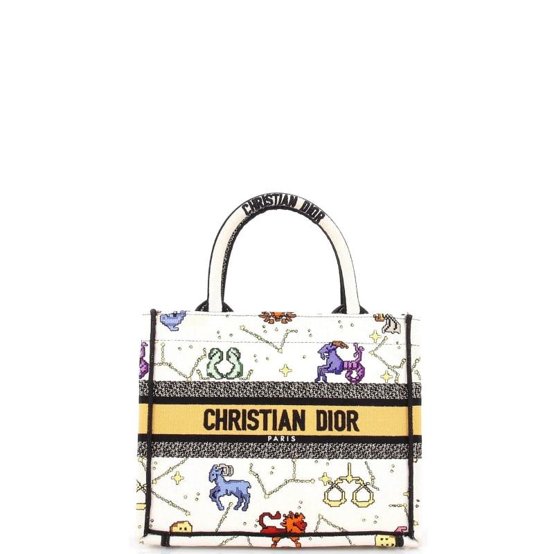 Christian Dior Book Tote Zodiac Embroidered Canvas Small: Condition: Pre-owned - Excellent,Brand: Christian Dior,Exterior Material: Canvas Plain,Style: Totes,Exterior Color: Multicolor,Department: Women,Size: Small