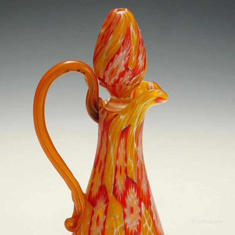 Antique Millefiori Jug with Handles by Fratelli Toso, Murano circa 1920 - 4