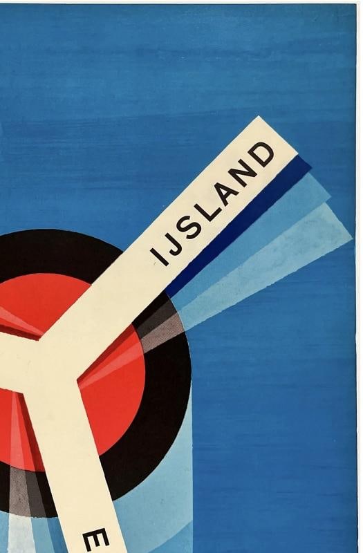 Original Vintage Poster ICELANDIC AIRLINES LOFTLEIDIR Airline Travel Tourism OL - 3