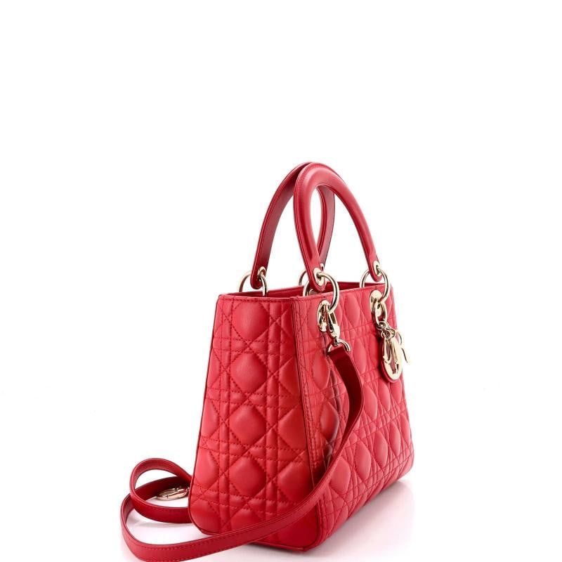 Christian Dior Lady Dior Bag Cannage Quilt Lambskin Medium - 2