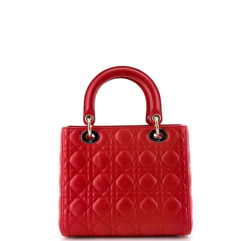 Christian Dior Lady Dior Bag Cannage Quilt Lambskin Medium - 3