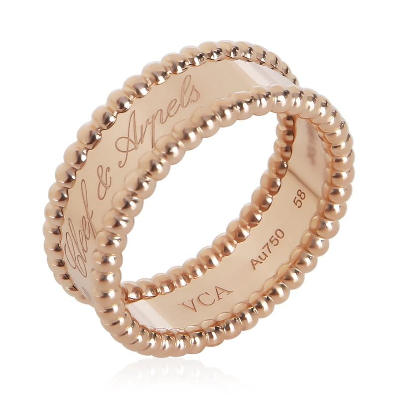 Van Cleef & Arpels Rose Gold Perlee Signature Band - 4