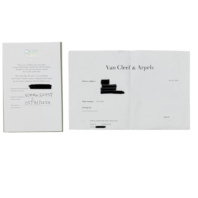 Van Cleef & Arpels Rose Gold Perlee Signature Band - 5