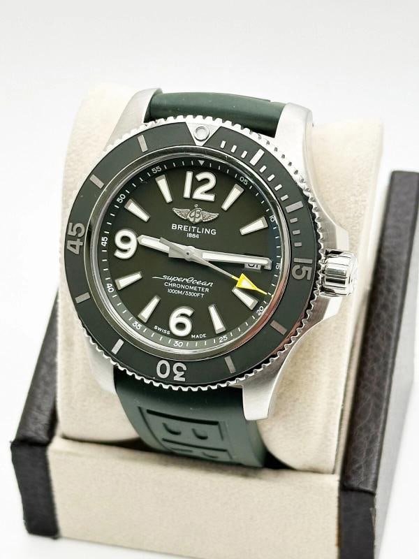 Breitling Superocean Automatic 44 A17367 Green Dial Stainless Steel Box Paper - 3