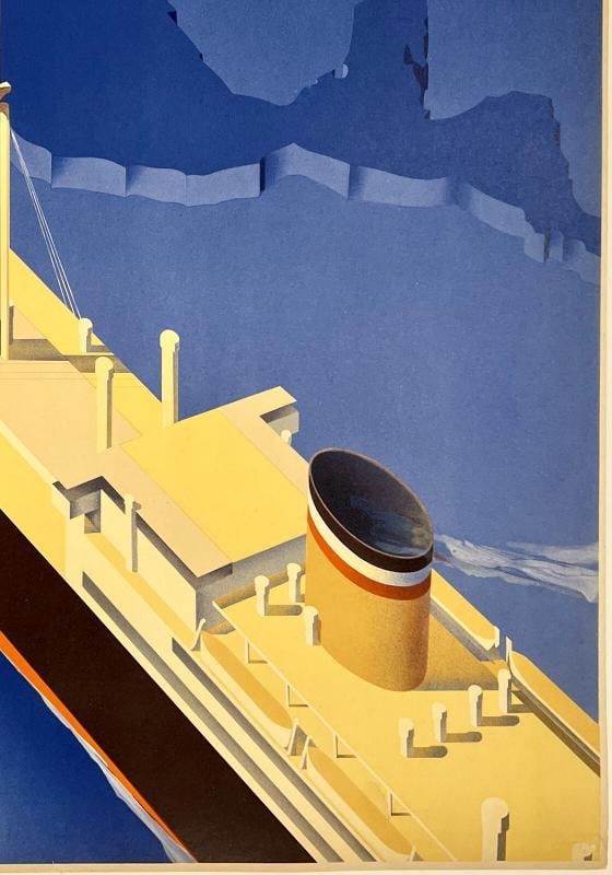 Original Vintage Poster HAMBURG AMERIKA LINIE NORDAMERIKAS HAPAG Ship Travel OL - 5