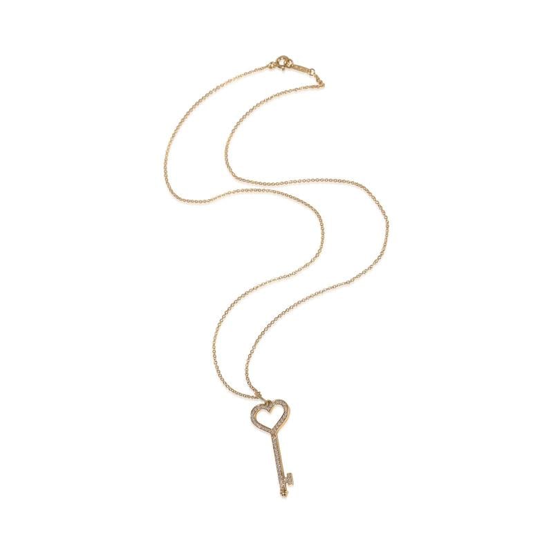 Tiffany & Co. Rose Gold Diamond Heart Key Pendant - 3