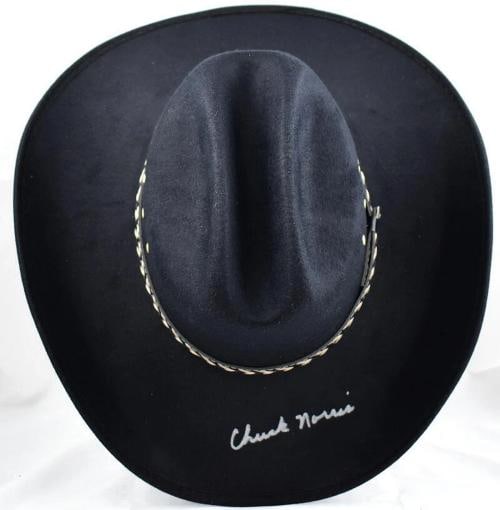 Chuck Norris Autographed Black Cowboy Hat - JSA W *Silver: Condition: Used: An item that has been used previously ,Country of Origin: United States