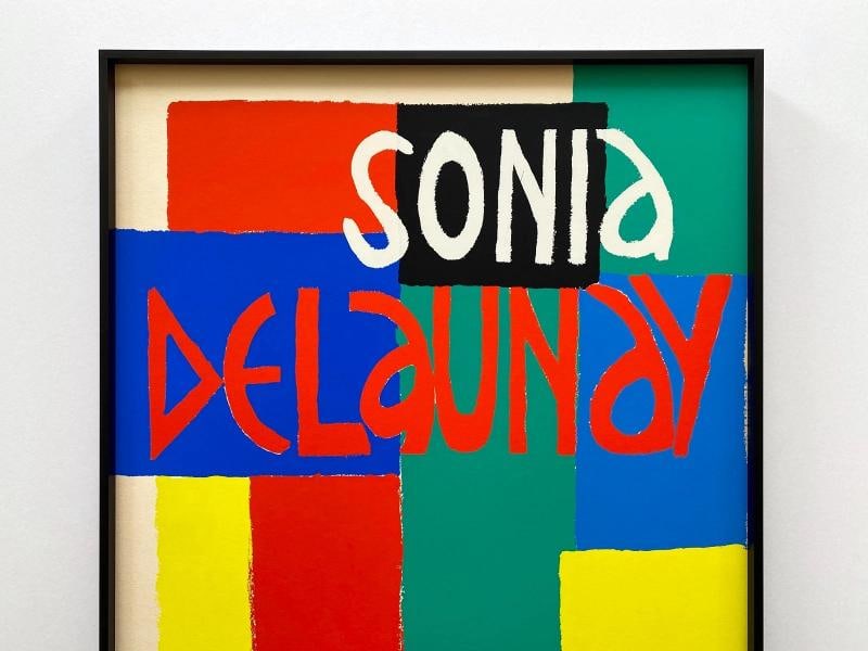 SONIA DELAUNAY RARE 1967 MODERNIST SILKSCREEN PRINT FRAMED PARIS EXHIBIT POSTER - 2