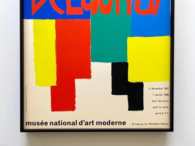 SONIA DELAUNAY RARE 1967 MODERNIST SILKSCREEN PRINT FRAMED PARIS EXHIBIT POSTER - 3