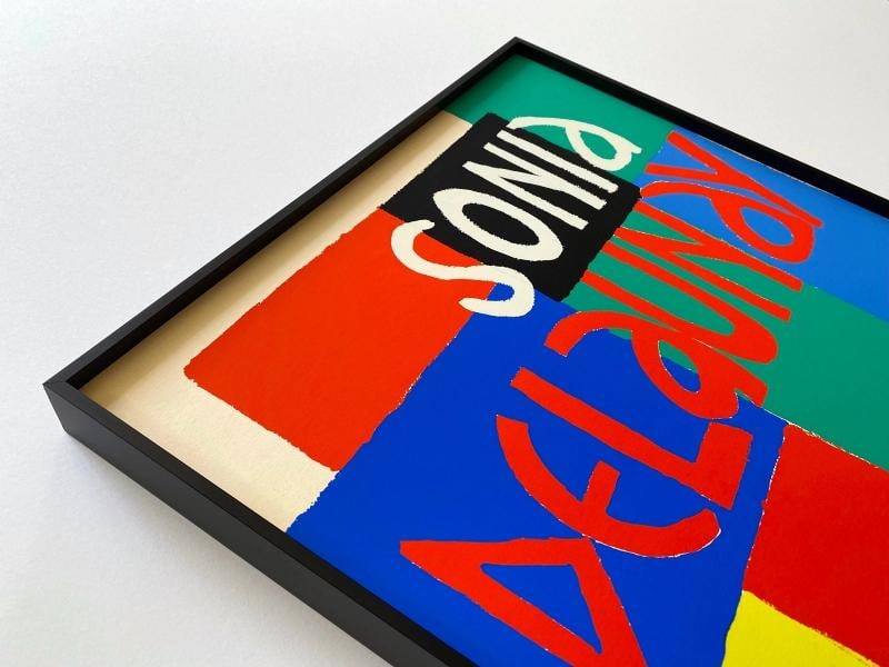 SONIA DELAUNAY RARE 1967 MODERNIST SILKSCREEN PRINT FRAMED PARIS EXHIBIT POSTER - 4