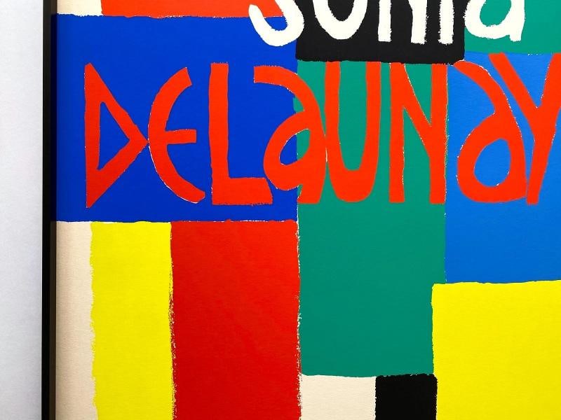 SONIA DELAUNAY RARE 1967 MODERNIST SILKSCREEN PRINT FRAMED PARIS EXHIBIT POSTER - 5