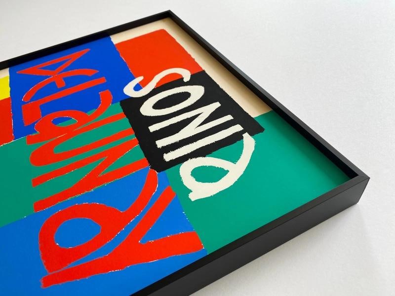 SONIA DELAUNAY RARE 1967 MODERNIST SILKSCREEN PRINT FRAMED PARIS EXHIBIT POSTER - 9