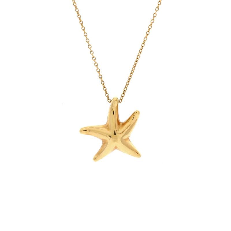 Tiffany & Co. Starfish Pendant Necklace 18K Yellow Gold: Condition: Pre-owned - Good,Brand: Tiffany & Co.,Main Stone: Unknown,Metal: 18K Yellow Gold,Metal Purity: 18K,Style: Pendant,Type: Necklace,Color: Yellow Gold,Material: 18K Yellow Gold