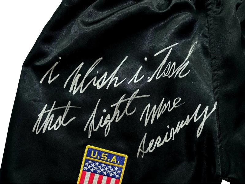 Mike Tyson Signed Inscribed Trunks vs. Buster Douglas #D/58 JSA COA "Tyson Vs." - 2